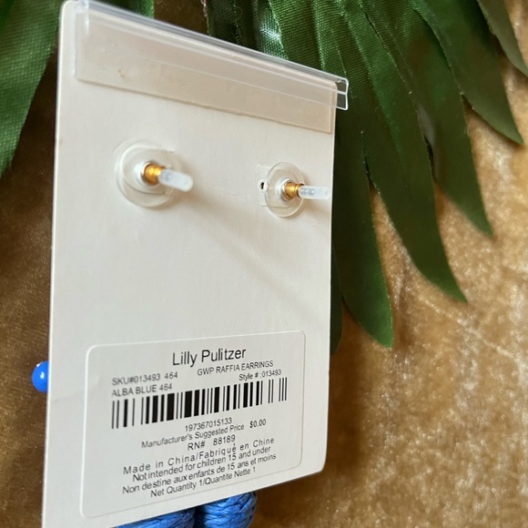 LILLY PULITZER Blue Raffia Earrings - Picture 8 of 8